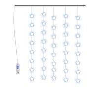 vidaXL LED Star Curtain Fairy Lights 200 LED Blue 8 Function UK HOT