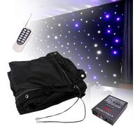 LED Star Curtains for Stage Backdrops, LED Stage Backdrop Starry Sky Cloth with Controller, Foldable Drape Starlight Backdrop Background LED Star Curtain for Wedding Christmas Party Club Show,B-3x6m
