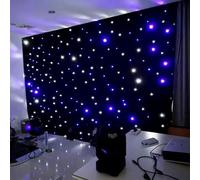 LED Star Curtains for Stage Backdrops,Star Sky Curtain Cloth Foldable Wedding Stage Backdrop,LED Light Birthday Party Starry Decoration,Velvet,for Wedding Party Event Stage 4×5M