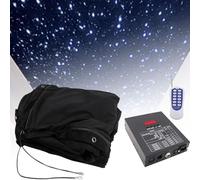 Led Star Curtains Stars Backdrop, Stage Starry Sky Cloth Background with Controller, Foldable Drape Starlight Backdrop for Wedding Christmas Party Club 4x6m
