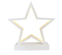 LED Star White Wood