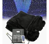 LED Starry Sky Backdrop, Space Theme Photography Curtain, Decorative Night Sky Fabric for Events, 3 x 4m