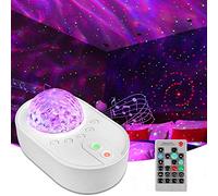 LED Starry Sky Projector Night Light, Ocean and Galaxy Wave Projection Lamp with Colour Lights, Bluetooth Music and Remote Control, Gift for Kids, Baby, Adult