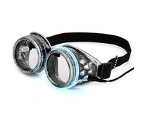 LED Steampunk Goggles, SANGLE SOPFFY Steampunk Glasses Glow in the Dark, Vintage Goggles Halloween Rave Party Costume Accessory
