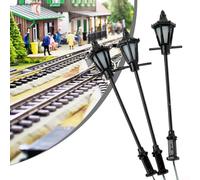 LED Street Lamp Kit for O Scale Models Three 7CM Metal Lights with Necessary Resistor Components