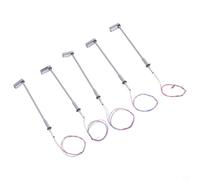 LED Street Light Set for N Scale Model Railway 5 Pack with Steel Tube Frame and Warm White Lighting, Complete Wiring for 3V and 12V Systems