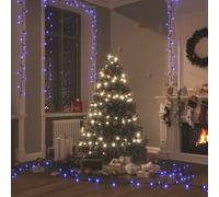 LED String Lights 15m 150 LEDs PVC Copper Dark Green & Blue Cold White USB8Modes
