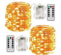 LED String Lights, [2 Packs] 10M 100 LED String Lights, IP65 Waterproof String Lights for Indoor and Outdoor Use for Festive Christmas Decorations (Warm White)