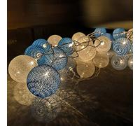 LED String Lights 6cm Cotton Ball, DOTBUY Nordic Style Fairy Lights Christmas Decoration Battery Operated for Xmas Indoor Outdoor Holiday Party Decor Garlands (Dream Blue,1.8M/10LED)