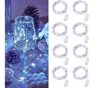 LED String Lights Battery Powered,8pcs 1M 10 LED Fairy Lights Copper Wire Light Small Lights for Home Garden Holiday Party Wedding Christmas Halloween Concerts Bars Decoration [Energy Class A]