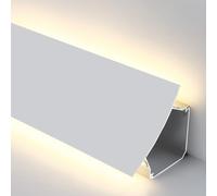 LED Strip Aluminum Channel - 3 to 16 Ft Indirect Lighting for Home Decor, Crown Molding, Ceiling & Cabinet - Surface-Mounted Wall Washer Diffuser (1.5m/59.1in)