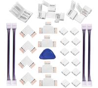 LED Strip Connector 5 Pin 10mm Kit Include L Shape and T Shape for 5050 RGBW Led Strip Lights