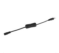 LED Strip Connector Power Adapter with ON Off Switch Durable Fire Proof Plastic DC Jack Plug for 3528 5050 LED Light Bar CCTV Black White 28.5cm 5Pcs (Black)