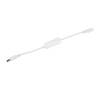 LED Strip Connector Power Adapter with ON Off Switch Durable Fire Proof Plastic DC Jack Plug for 3528 5050 LED Light Bar CCTV Black White 28.5cm 5Pcs (White)