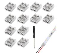 LED Strip Connectors,12 Pack 2 pin 8mm LED Strip Light Connectors, LED Connectors to Wire Connectors for COB/SMD 5V 12V 24V Single Color LED Strip Lights [Energy Class A]