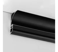 LED Strip Diffuser Channel System - 10m Aluminum LED Light Diffuser with White End Caps, 2-50cm Lengths for Home & Commercial Use, Black Finish, Ideal for Accent Lighting