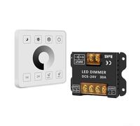 LED Strip Dimmer 5V-24V, 15A 720W Dual Channel Touch Controller with Remote, 433MHz Wireless Dimmer for Home Decor, Retail Display, Restaurant Lighting