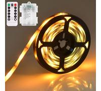 LED Strip, LED Bedroom 4 m, LED Strip Light Controlled, LED Light with Remote Control, Battery LED Strip Decoration, Water-Resistant LED Bedroom Decoration for Home, Kitchen, Wedding, Party