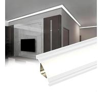 LED Strip Light Aluminum Profile, LED Strip Light Diffuser Aluminum Channel Wall Washer Cove Molding Black White 3-98 ft(White,46ft(14m))