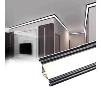 LED Strip Light Aluminum Profile, LED Strip Light Diffuser Aluminum Channel Wall Washer Cove Molding Black White 3-98 ft(Black,46ft(14m))