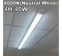 Led Strip Light Batten Tube, 4Ft, White, Ceiling Lamp For Office, Workshop, Garage