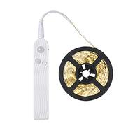 LED Strip Light Cabinet Lamp with PIR Motion Sensor Human Infrared Induction Technology Sensitive Control 3 Lighting Modes Adjustable Delay IP65 Water AAA Battery Powered USB Charging Port Design Port