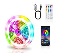 LED Strip Lights 1m/3.28ft, Smart App Control Remote, 5050 RGB Music Sync Colour Changing, Led Lights for Decoration, Bedroom Lighting, Party, Cabinet, TV Backlight