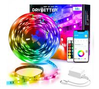 Led Strip Lights 50ft Bluetooth Light Strips with App Control Remote, 5050 RGB Led Lights for Bedroom, Music Sync Color Changing Lights for Room Party