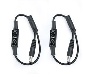 Led Strip Lights Controller 2PCS 12V LED Strip Lights Dimmer - Low-Profile Inline DC Male to Female Mini Single Color LED Dimming Controller, Upgrade Your Lighting Experience! [LE02]
