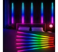 LED Strip Lights for Acoustic Wall Panels, 6 x 100 CM Acoustic Panels Embedded RGB Neon LED Strips Lights, Acoustic Panel Lights with Power Plug, App & Remote Control, Music Sync, Cuttable (White)