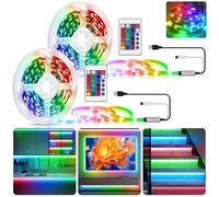 LED Strip Lights for TV, 2X5M/16.4ft LED Lights Strip for 32-85in TV LED Backlight, USB Powered Color Changing Lights,5050 RGB LED Lights Strip for TV Backlight Gaming Room Bedroom Decoration(2 Sets)