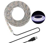 LED Strip Lights,USB TV Backlight 6.56ft/2m LED Lights for 40~60in HDTV,Waterproof SMD 3528 5V Daylight White Bias Lighting,Reduce Eye Strain, Improve Contrast.USB Bias Lighting for Home Theater