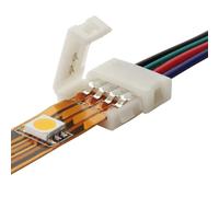 LED Strip RGB Connector, 4-Pin White, 12V AC/DC Compatible, 14mm x 16mm