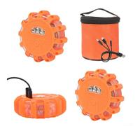 LED Strobe Beacon Light Set of 3, 9 Flash Modes Waterproof Roadside Lights with Base and Hook, Portable Safety Caution