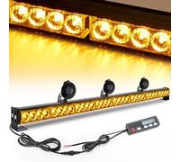 LED Strobe Warning Light Bar - 35.5 IN 16 Flash Modes 32 LED Warning Lights Traffic advisor Directional Hazard Warning Flashing Safety Lights with LED Display Screen (35.5 IN, Yellow/Amber)