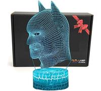LED Superhero 3D Optical Illusion Smart 7 Colors Night Light Table Lamp with USB Power Cable (Batman)