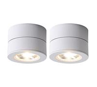 LED Surface Mounted Spotlight Adjustable Accent Spot Lamp Indoor, 2 Packs Directional Ceiling Mount Light Fixture, 5W Gallery Picture Lighting Fitting Wall Swivel Lamps