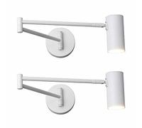 ] LED Swing Arm Wall Lamp Modern Adjustable Angle Wall Light Wrought Iron Anti-Rust Wall Mount Lighting Bedside Reading Wall Sconce for Living Room Dining Room Hallway