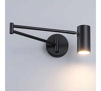 ] LED Swing Arm Wall Lamp Modern Adjustable Angle Wall Light Wrought Iron Anti-Rust Wall Mount Lighting Bedside Reading Wall Sconce for Living Room Dining Room Hallway