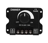 LED Switch Dimmer, 12V-24V 30A Single Color Strip Light Dimming Controller with Knob ON/Off Function PWM Manual Dimmer Switch