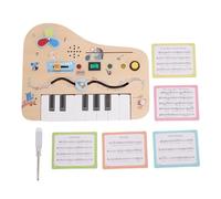 LED Switch Play Wooden Piano Busy Board, Interactive Flip & Press Switches With LED Lights, Boosts Toddlers'Fine Motor Skills Through Engaging Hands On Play