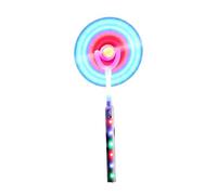 LED Swivel Fan Wand - Light Up Flashing Windmill Spinner Toy with Adjustable Rainbow Blades - Glow in the Dark Party Favors for Kids, Sensory Handheld Spinning Fan for Birthdays & Events