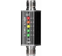 LED SWR Meter Compact Lightweight 3 30MHz Frequency Shortwave Standing Waves Indicator for Television Broadcasting and Radio Communication Metal 25x25x90mm
