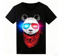 LED T Shirt Sound Activated Funny Shirts Light Up Equalizer Animation Clothes Fancy Dress for Party Hiphop Halloween Concert Cosplay Birthday Gift, Bonus Glow Bracelet