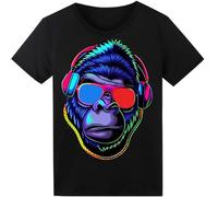 Led T-Shirt with Bluetooth Programmable App, Glow in The Dark Shirts with Led Shining Panel, Light Up Shirt for Rave Party