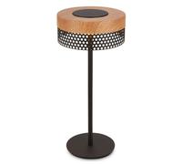 LED Table Lamp Rechargeable Battery Bar Bedside Light 35cm Dimmer Black Wood