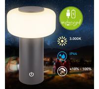 LED Table Lamp Rechargeable Night Light Dimmable Cordless 20.6cm Anthracite