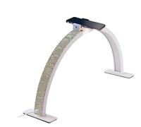 LED Table Lamp with Phone Holder - Adjustable Brightness Half Moon Nail Desk Light for Eyelash & Tattoo Artists