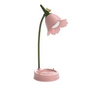 LED Table Light USB Rechargeable Eye Protection Flower Lampshade Desk Lamp Phone Holder Pink