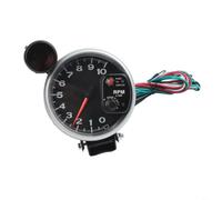 LED Tachometer 5-Inch 10000RPM 12V Car Gauge With Alarm Function | Aluminum and Plastic Construction Large White Display Intuitive Markings For Wide Vehicle Compatibility
